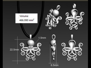 pendant octopus 3D Baskı Modeli