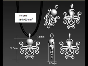 pendant octopus 3D Print Model