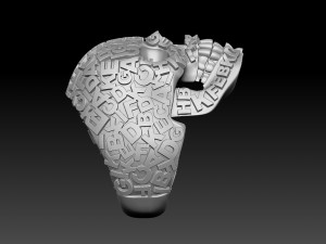 skull ring 3D-Druckmodell