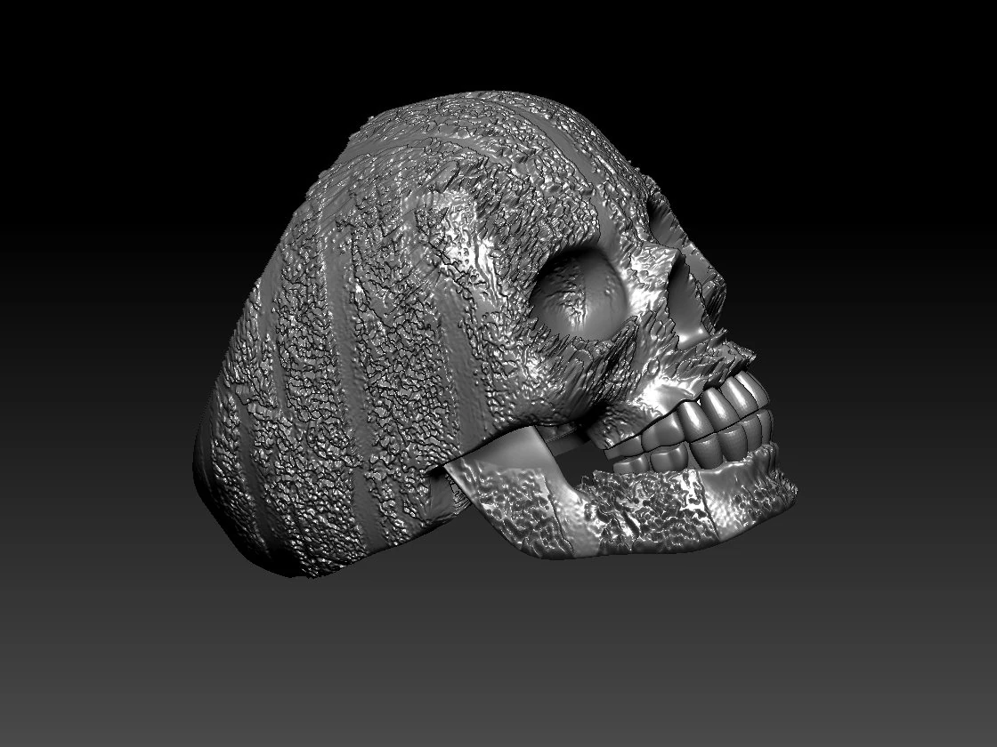 ring skull 3D Print Model .c4d .max .obj .3ds .fbx .stl .blend 