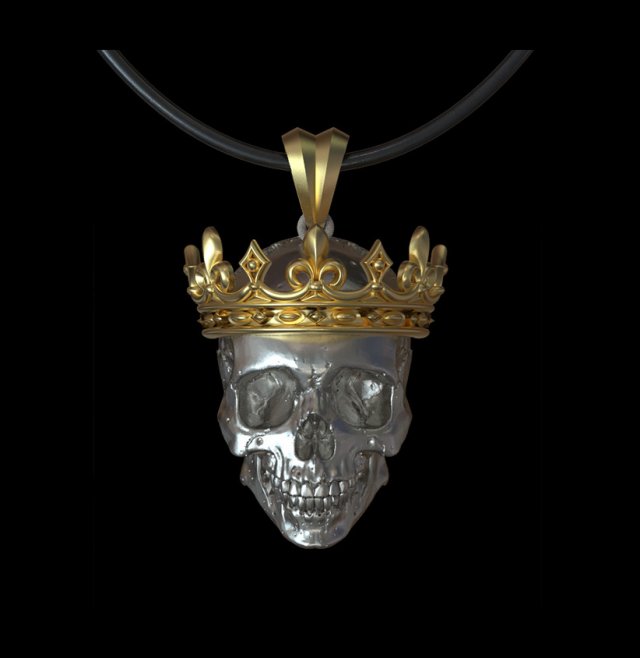skull pendant 3Dプリントモデル .c4d .max .obj .3ds .fbx .stl .blend 