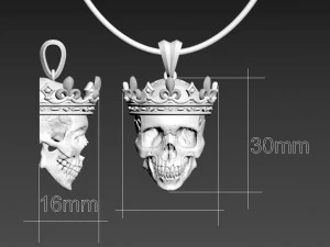 pendentif t&ecirc;te de mort Modèles 3D en vedette