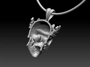 pendentif t&ecirc;te de mort Modèles 3D en vedette