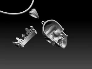 pendentif t&ecirc;te de mort Modèles 3D en vedette