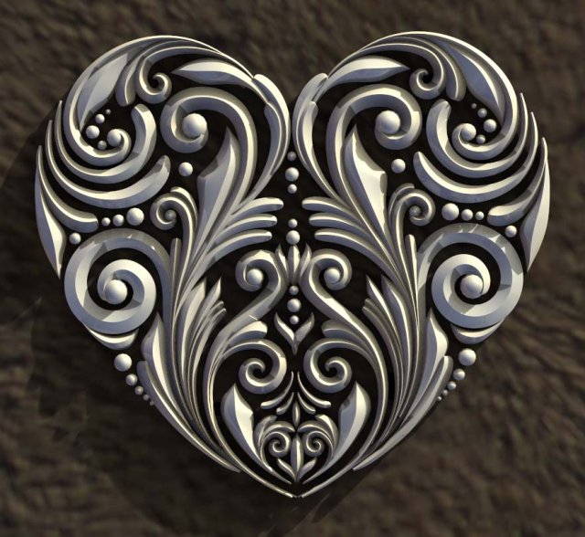 heart 3D Print Model .c4d .max .obj .3ds .fbx .stl .blend 
