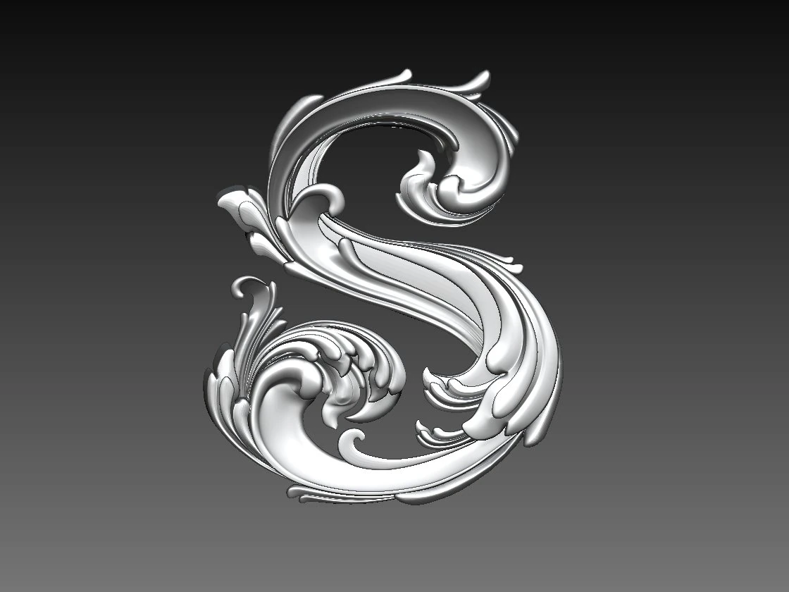 letter s ornament 3D Print Model .c4d .max .obj .3ds .fbx .stl .blend 