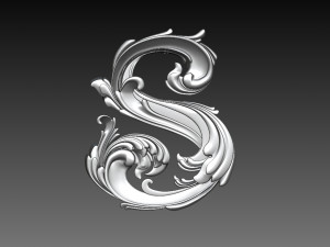 letter s ornament 3Dプリントモデル