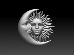 sol luna Modelo de impresión 3D