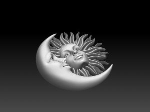 sun moon Modello di stampa 3D