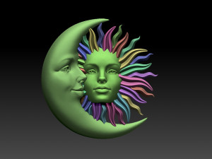 sun moon Modello di stampa 3D
