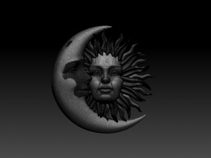 sun moon Modello di stampa 3D