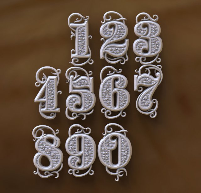 numbers 3D 打印模型 .c4d .max .obj .3ds .fbx .stl .blend 