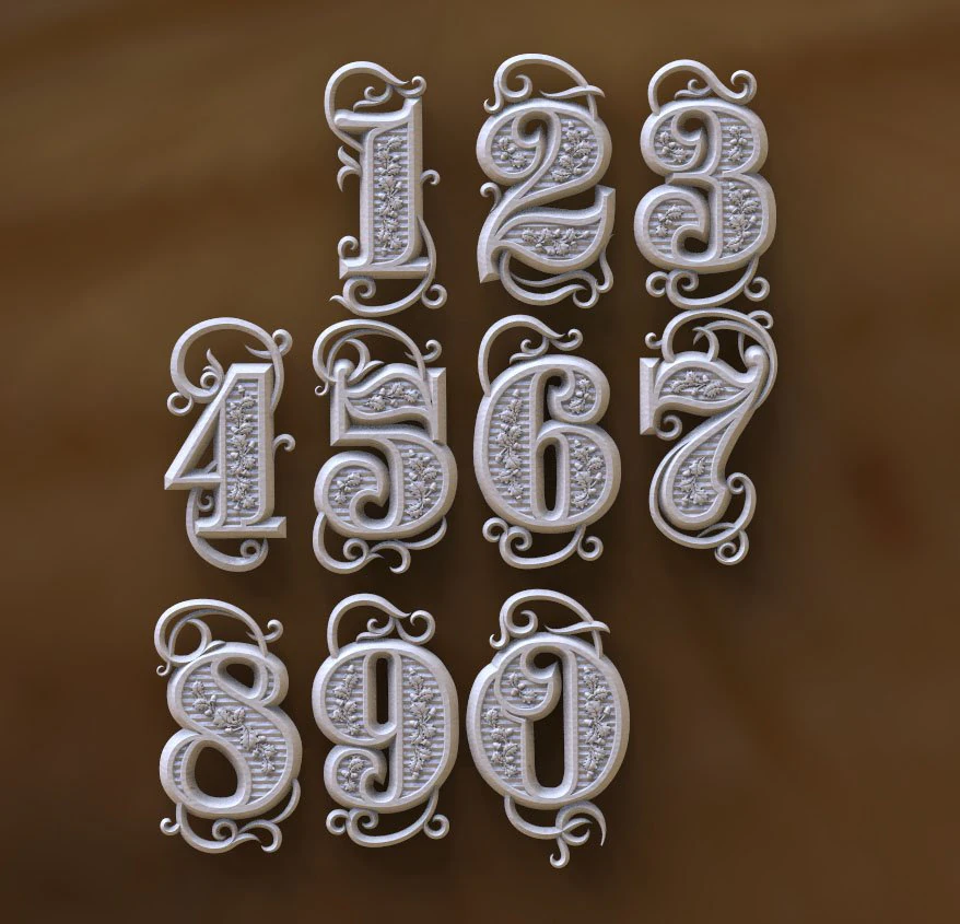 numbers 3D Print Model .c4d .max .obj .3ds .fbx .stl .blend 