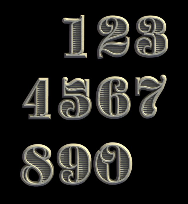numbers Modello di stampa 3D .c4d .max .obj .3ds .fbx .stl .blend 