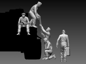German tank crew Modèles 3D en vedette