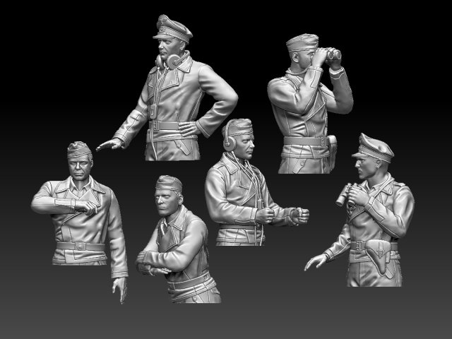 German tank crew 3D-Druckmodell .c4d .max .obj .3ds .fbx .stl .blend 