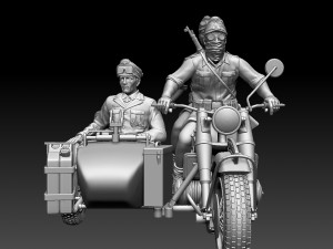 german motorcycle crew ww2 3D 打印模型