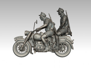 german motorcycle crew ww2 3D 打印模型