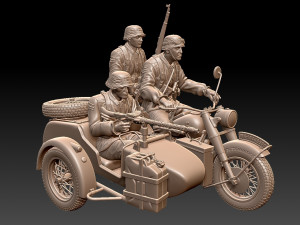 german motorcycle crew 3Dプリントモデル
