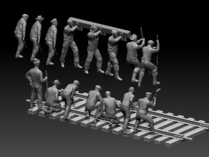 workers railway Modèles 3D en vedette