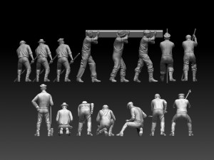 workers railway Modèles 3D en vedette