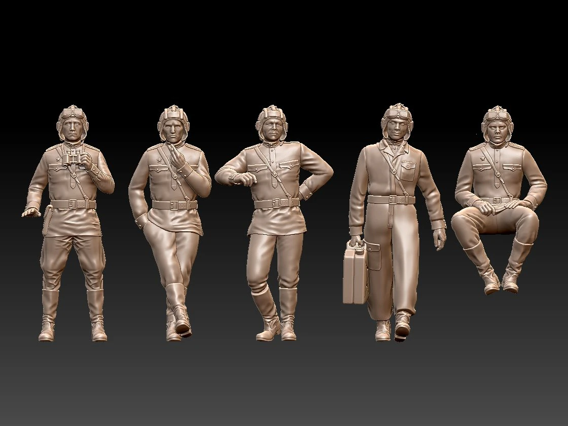 Tank crew ww2 russia 3D Print Model .c4d .max .obj .3ds .fbx .stl .blend 