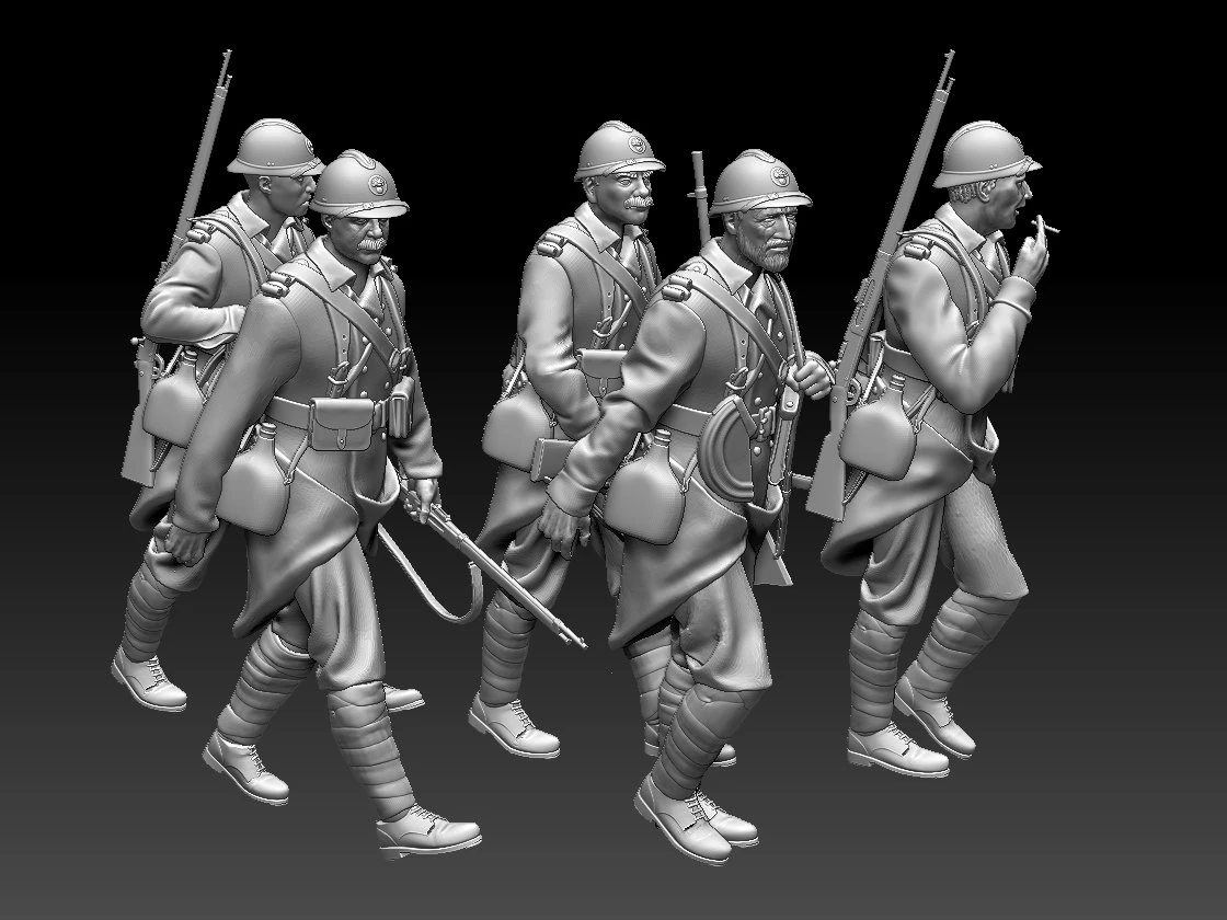 French soldier ww2 3D Print Model .c4d .max .obj .3ds .fbx .stl .blend
