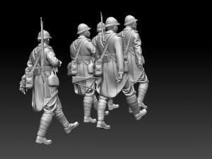 french soldier ww2 3D 打印模型