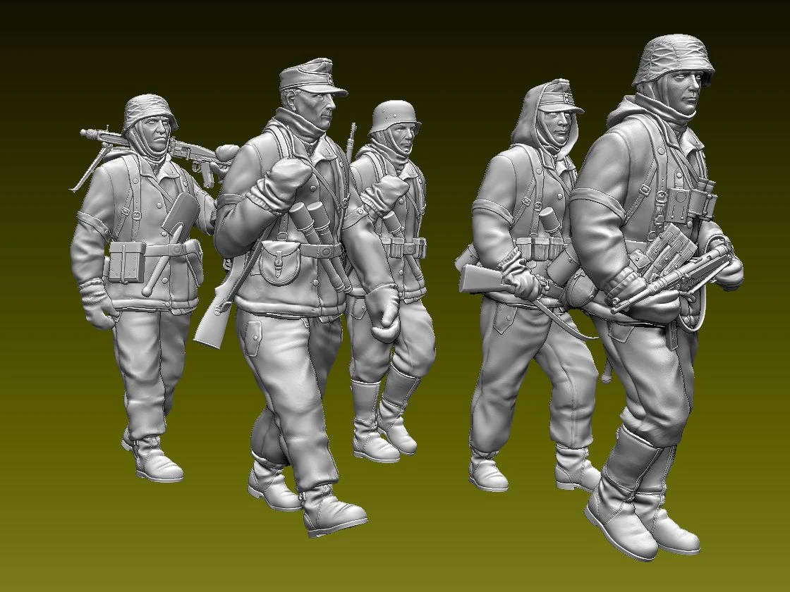 German soldiers 3D Print Model .c4d .max .obj .3ds .fbx .stl .blend 