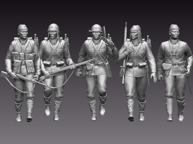 japan soldiers ww2 3D Print Model .c4d .max .obj .3ds .fbx .stl .blend