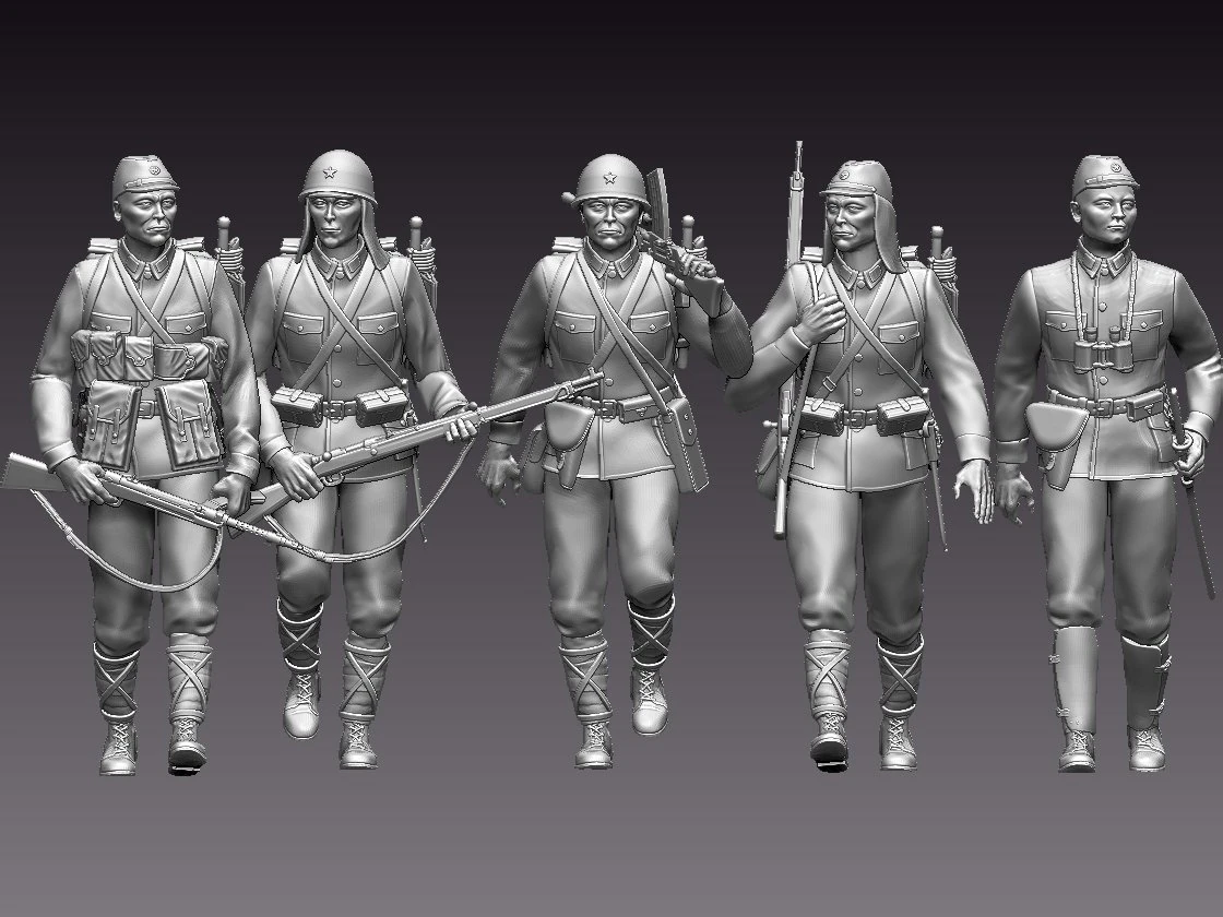 Japan soldiers ww2 3D Print Model .c4d .max .obj .3ds .fbx .stl .blend 