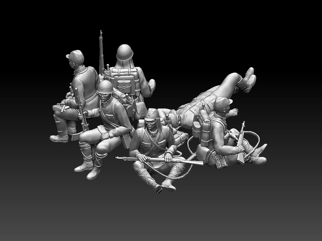Japan soldiers ww2 3D Print Model .c4d .max .obj .3ds .fbx .stl .blend 