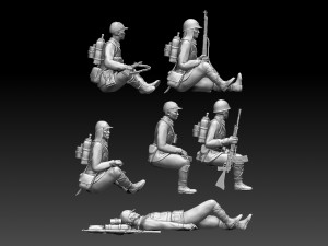 japan soldiers ww2 Modello di stampa 3D