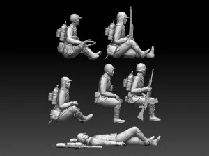 Japan soldiers ww2 3D Print Model
