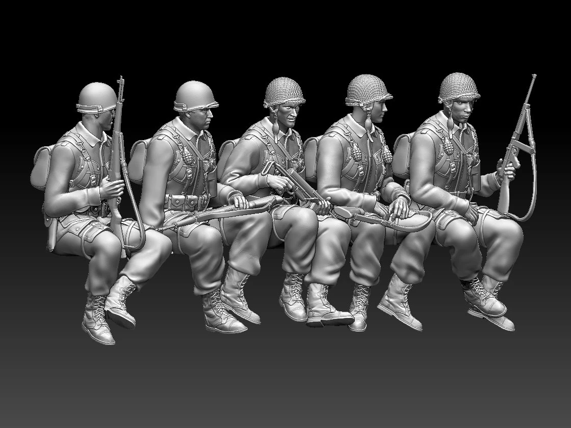 American soldiers ww2 3D Print Model .c4d .max .obj .3ds .fbx .stl .blend 