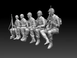 American soldiers ww2 3D Print Model