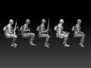 american soldiers ww2 3D Print Model