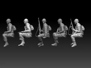 American soldiers ww2 3D Print Model