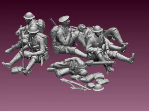 Britische Soldaten 1. Weltkrieg 3D Druckmodell