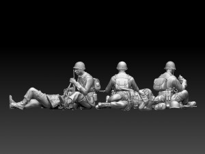 american soldiers ww2 3D-Druckmodell