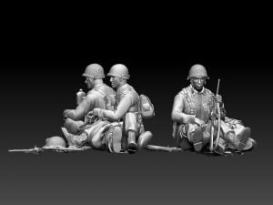 american soldiers ww2 3D-Druckmodell