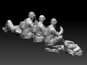 american soldiers ww2 3D-Druckmodell