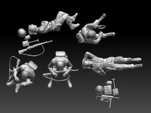 american soldiers ww2 3D-Druckmodell