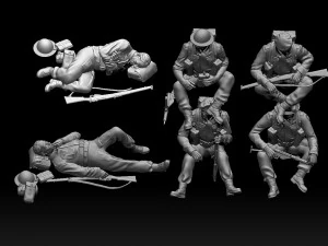 British soldiers ww2 3D Print Model
