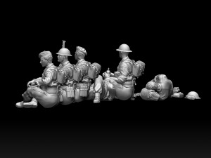 british soldiers ww2 3D Baskı Modeli