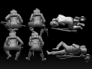 British soldiers ww2 3D Print Model