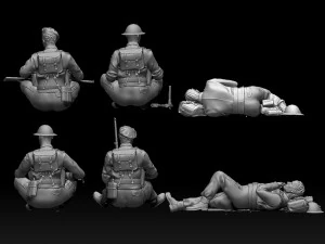 British soldiers ww2 3D Print Model