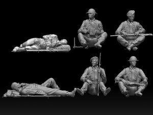 british soldiers ww2 3D Baskı Modeli