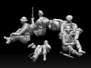 british soldiers ww2 3D Baskı Modeli