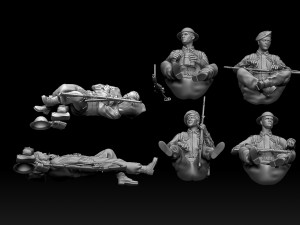 british soldiers ww2 3D Baskı Modeli
